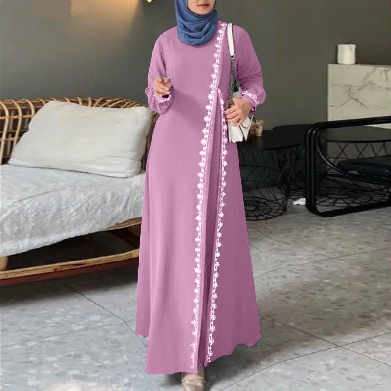 Casual Abaya With Lace Detailing dress kaftan dress  modest dress