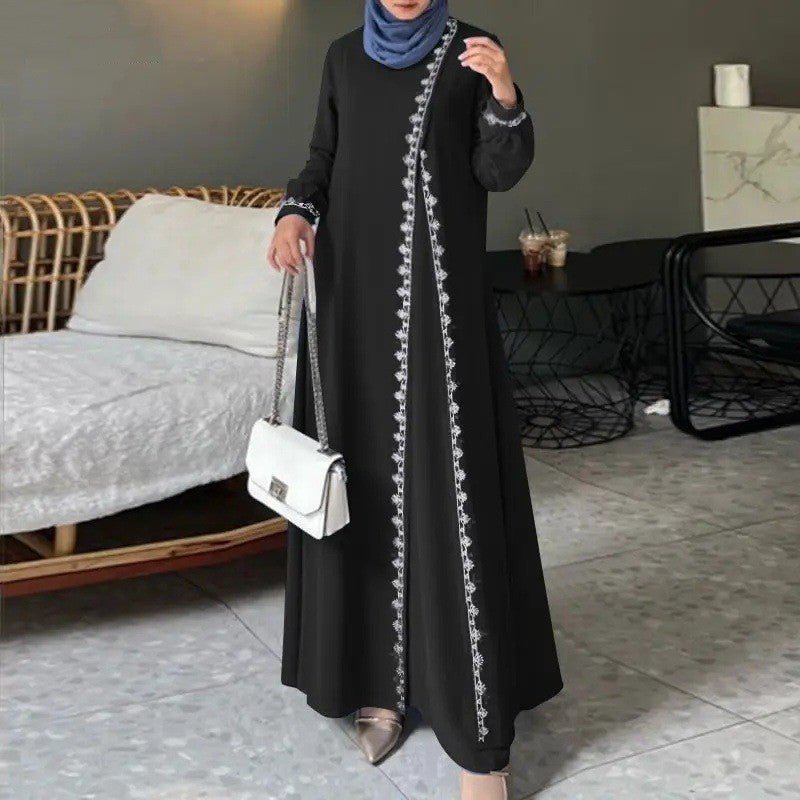 Casual Abaya With Lace Detailing dress kaftan dress  modest dress