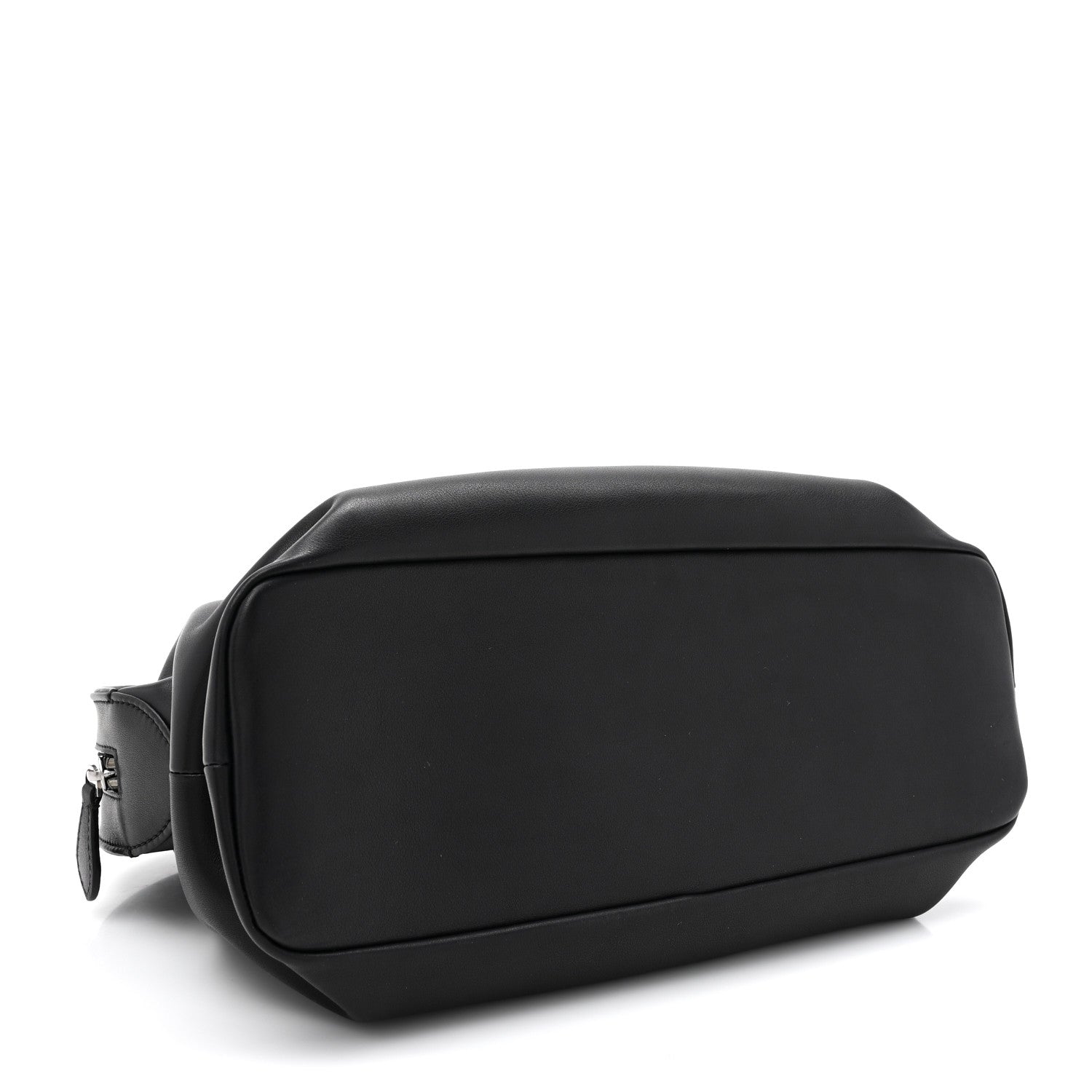 Polished Saddle Calfskin Agnes Leather Bag Black