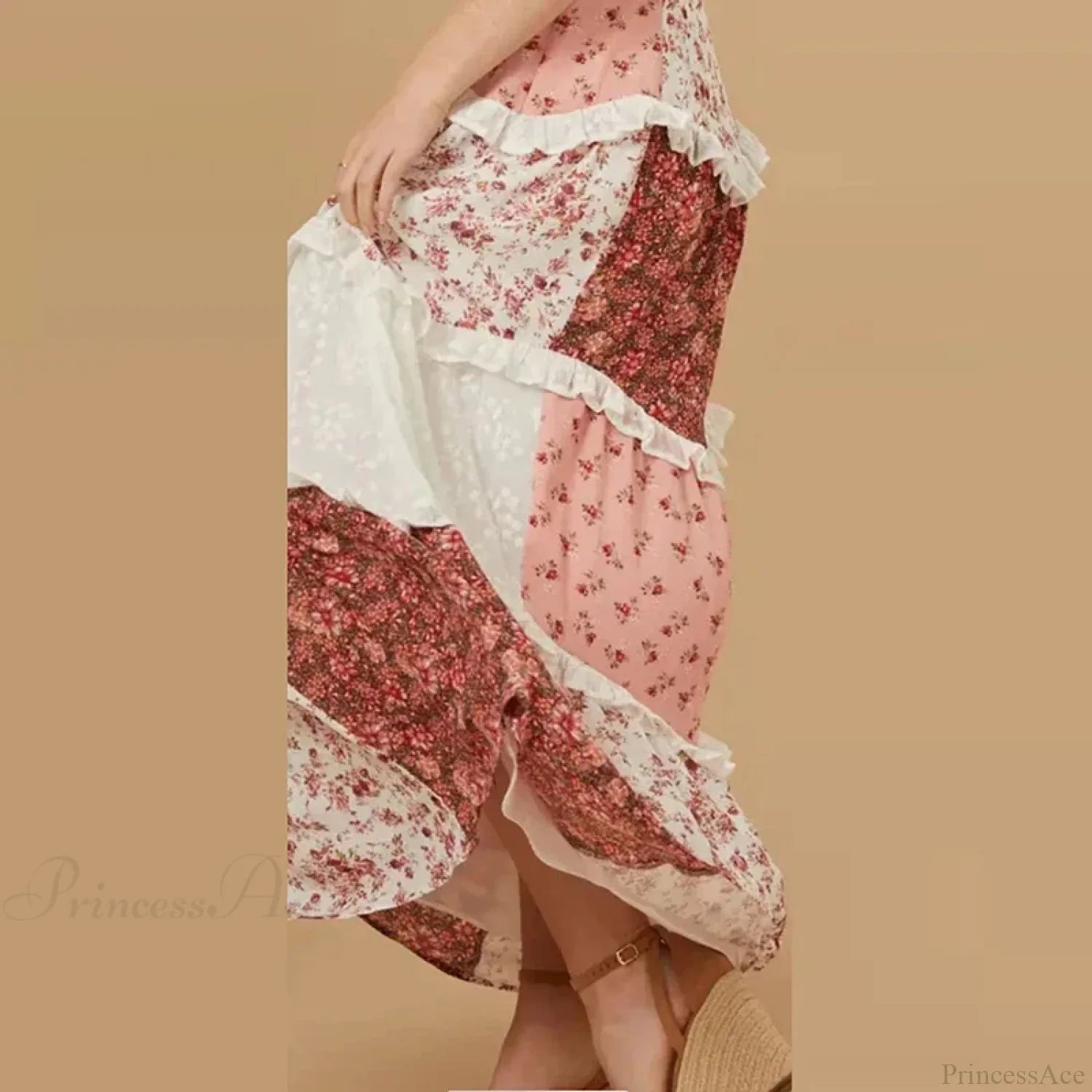 BOHO Off-Shoulder Pleated Floral western Dress