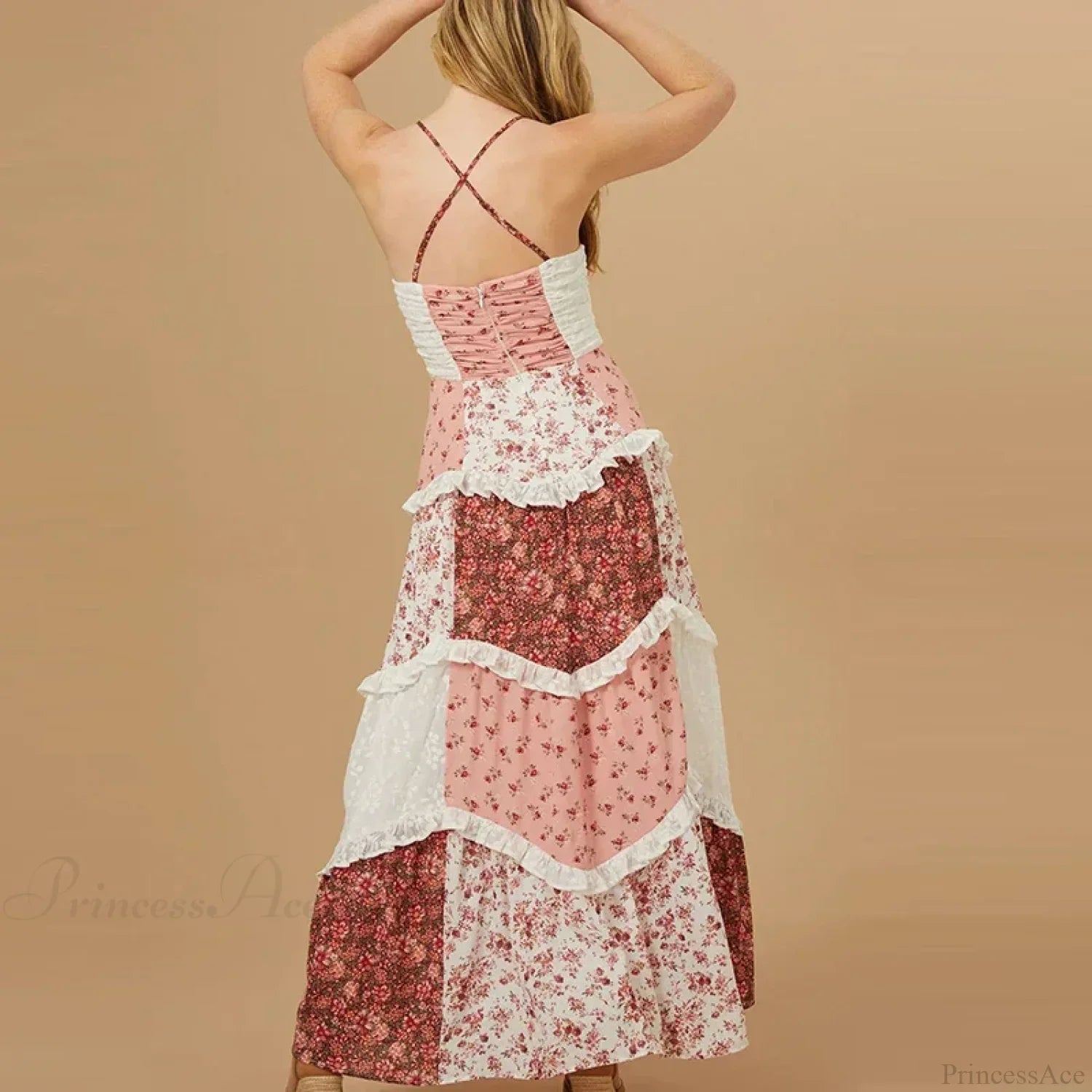 BOHO Off-Shoulder Pleated Floral western Dress