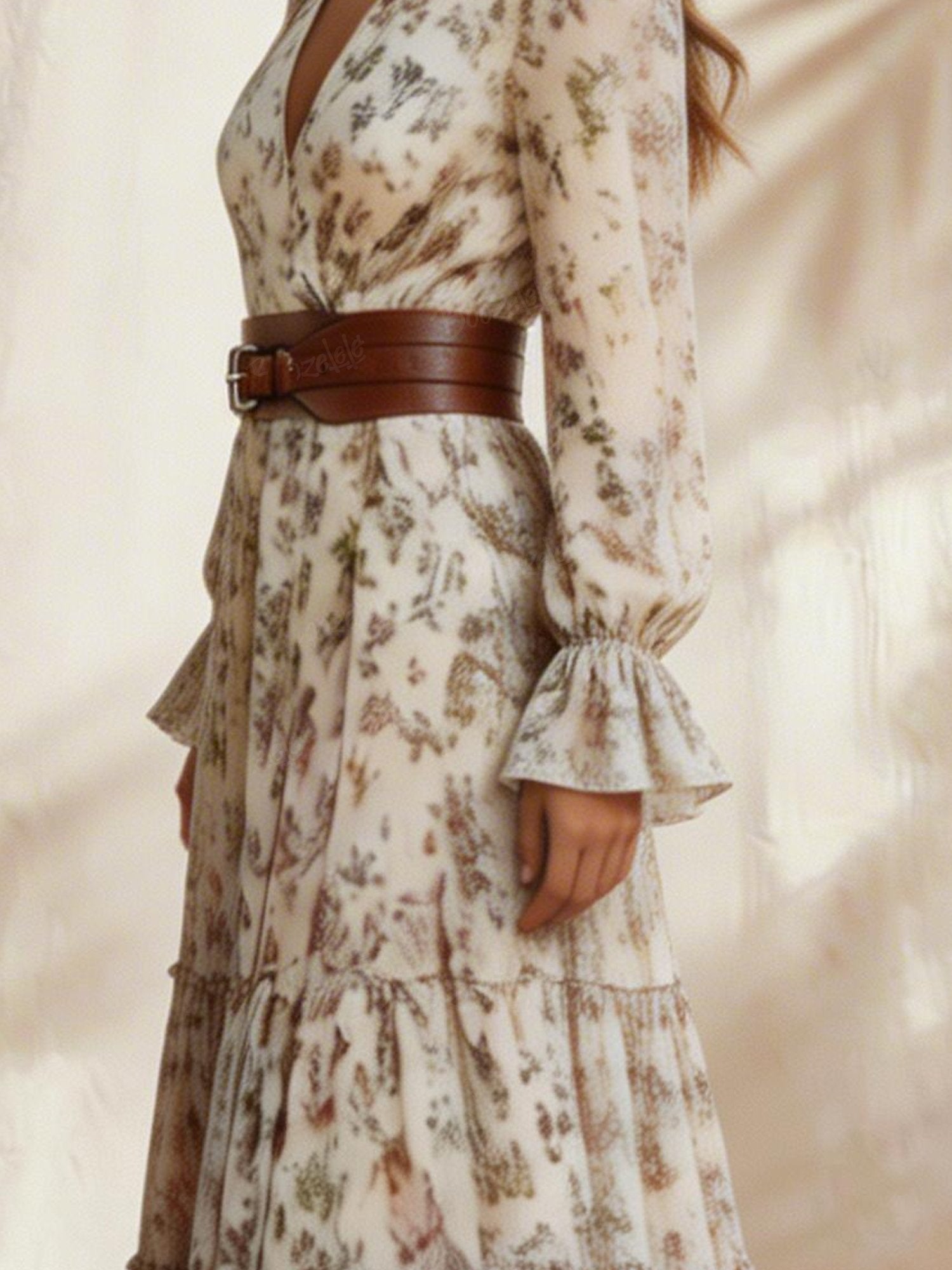 Mori Girl Bohemian Printed western Dress