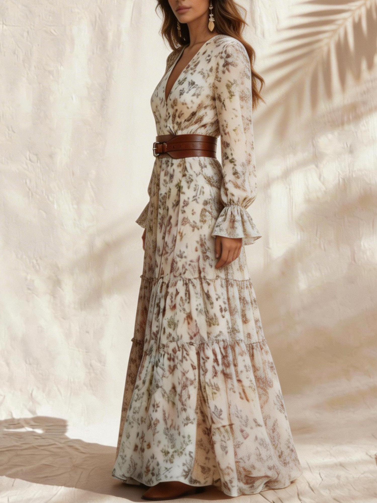 Mori Girl Bohemian Printed western Dress