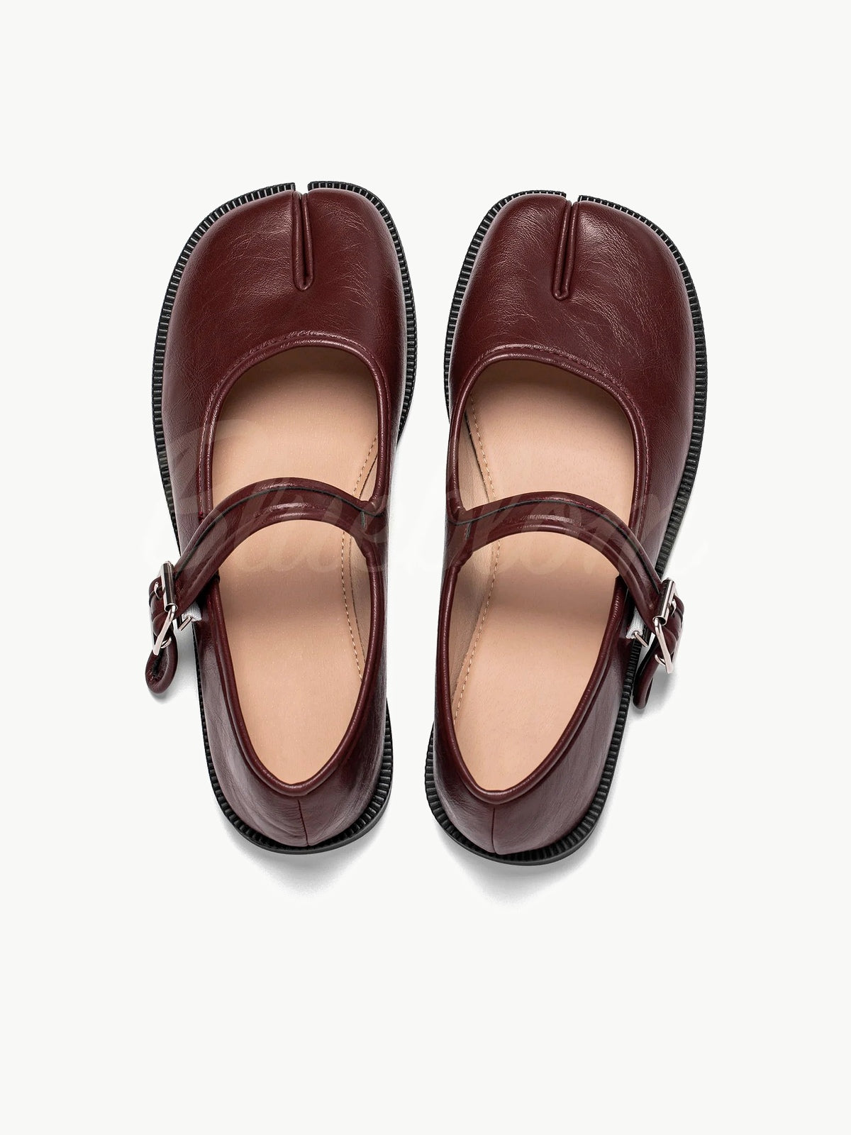 Red Adjustable Strap Tabi Mary Janes