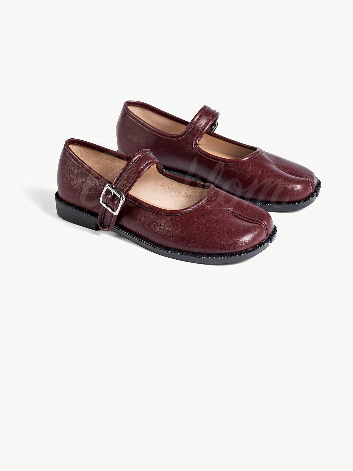 Red Adjustable Strap Tabi Mary Janes