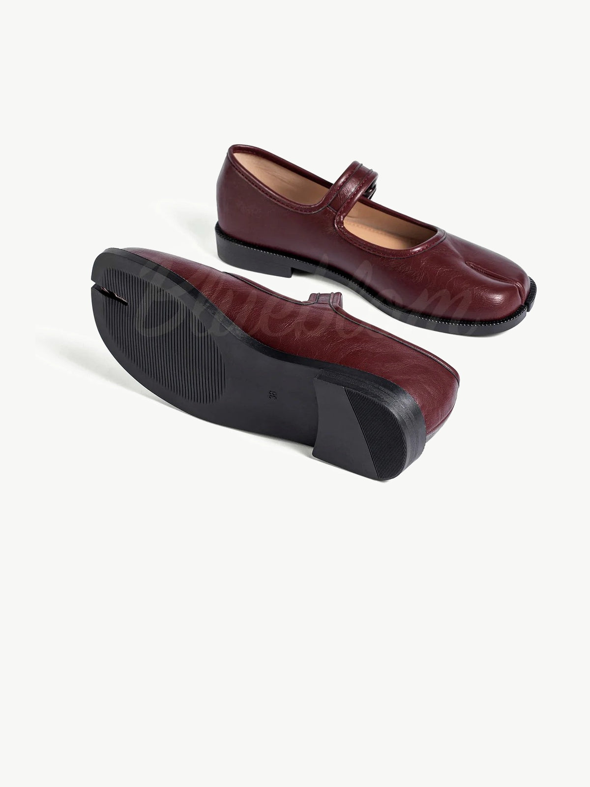Red Adjustable Strap Tabi Mary Janes