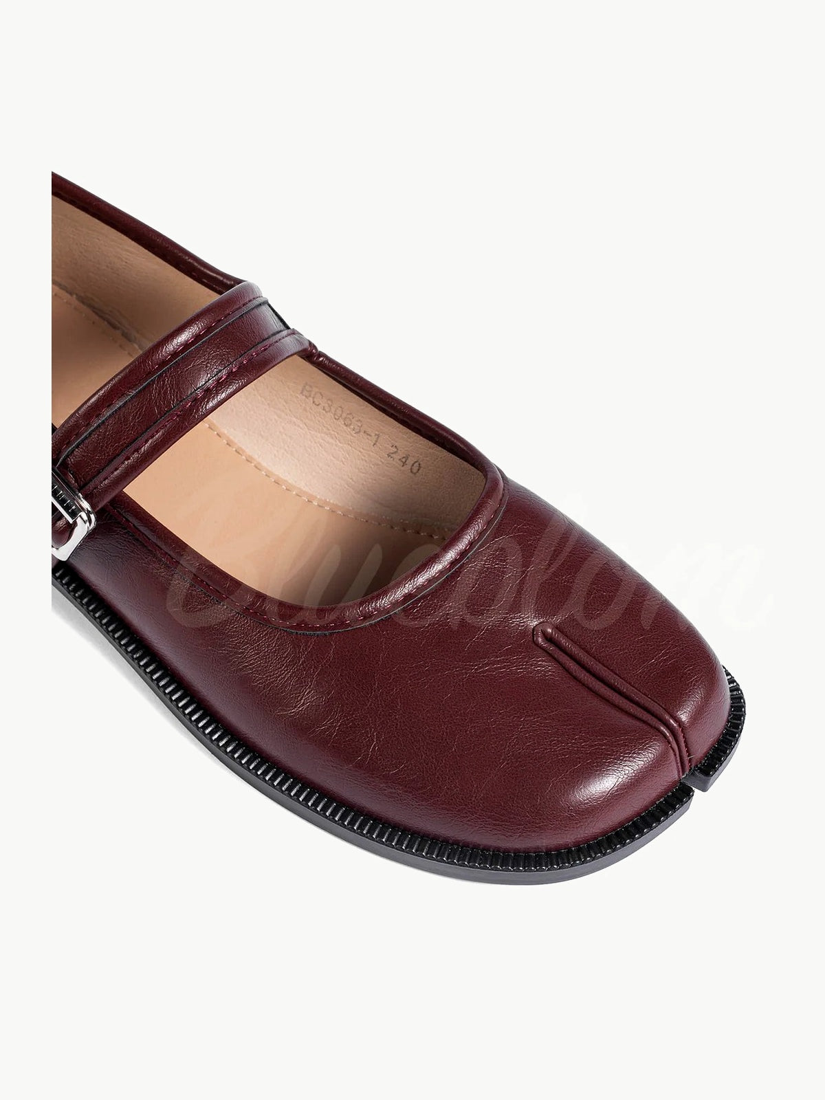 Red Adjustable Strap Tabi Mary Janes