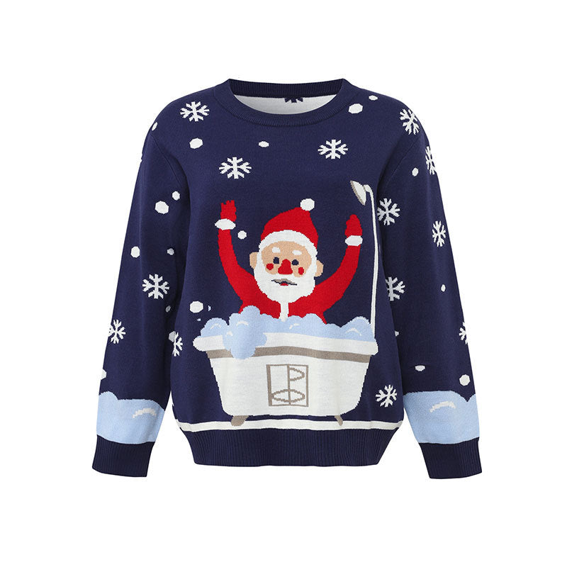 Santa’s Joyful Bathtub Show Christmas Sweater